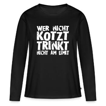 Kotzen - Frauen Premium Bio Langarmshirt - Schwarz - Vorne - Julia (174cm)
