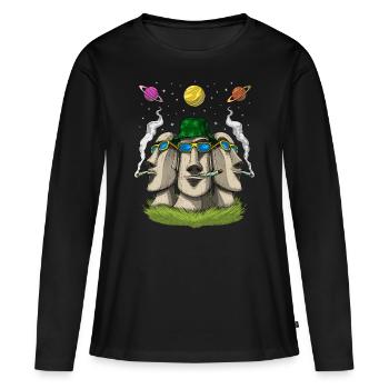 Hippie Osterinsel Statuen - Frauen Premium Bio Langarmshirt - Schwarz - Vorne - Julia (174cm)