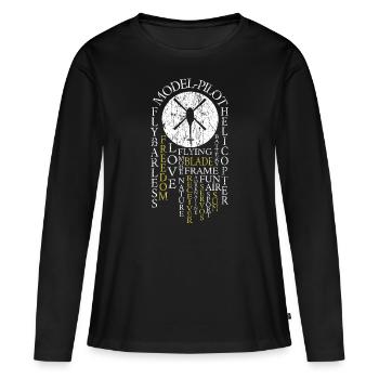 RC hélicoptère définition Pilot télécommandé ECG - T-shirt manches longues Premium bio Femme - noir - Devant - Julia (174cm)