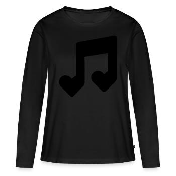 Musique Amour Passion - T-shirt manches longues Premium bio Femme - noir - Devant - Julia (174cm)
