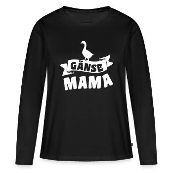 Goose Mom - Women's Premium Organic Long Sleeve Shirt - black - Front - Julia (174cm)