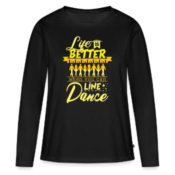 Linedance - T-shirt manches longues Premium bio Femme - noir - Devant - Julia (174cm)