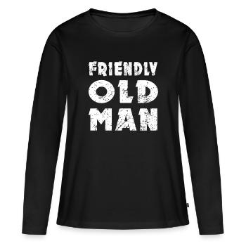 Friendly Old Man - Women's Premium Organic Long Sleeve Shirt - black - Front - Julia (174cm)