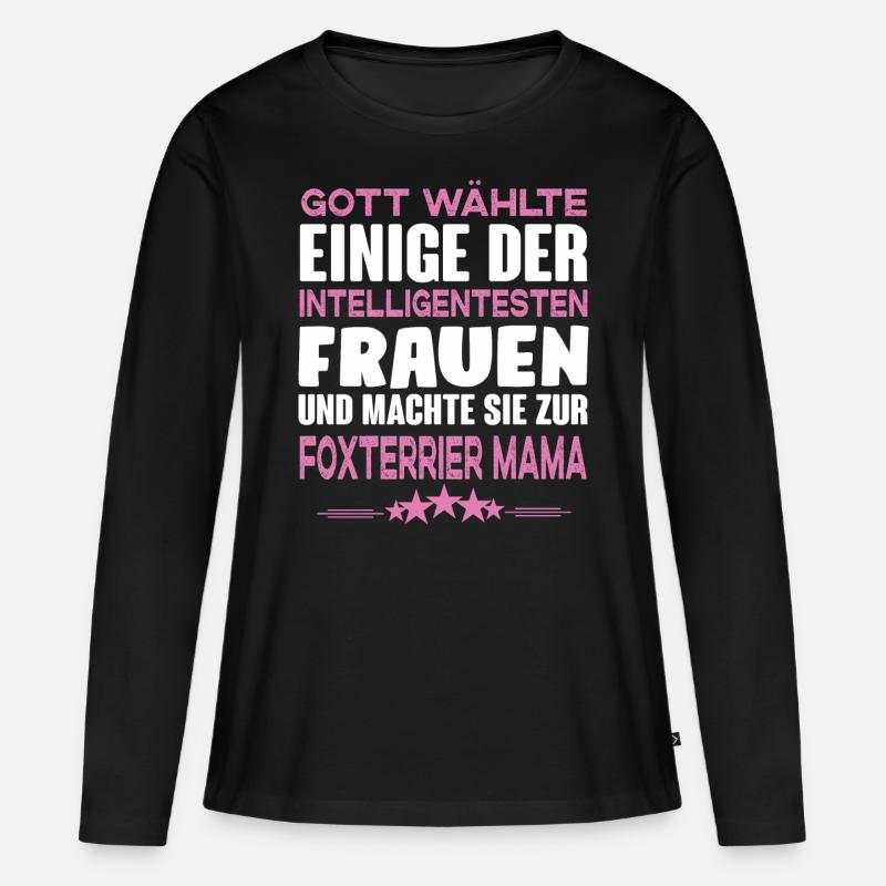Foxterrier - Foxterrier Hund - Frauen Premium Bio Langarmshirt - Schwarz