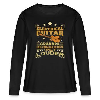 E-guitare grand-père - T-shirt manches longues Premium bio Femme - noir - Devant - Julia (174cm)