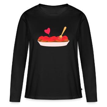 Saucisses de curry - T-shirt manches longues Premium bio Femme - noir - Devant - Julia (174cm)