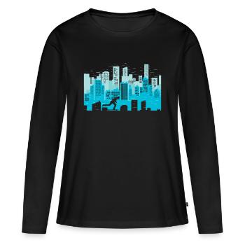 Longboard - T-shirt manches longues Premium bio Femme - noir - Devant - Julia (174cm)
