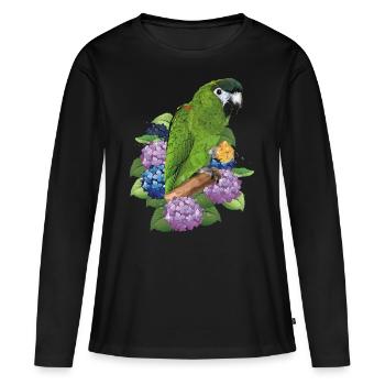 Noble ara - T-shirt manches longues Premium bio Femme - noir - Devant - Julia (174cm)