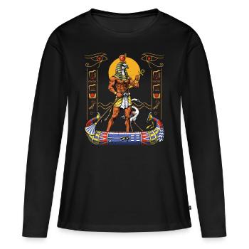 Dieu égyptien Ra - T-shirt manches longues Premium bio Femme - noir - Devant - Julia (174cm)