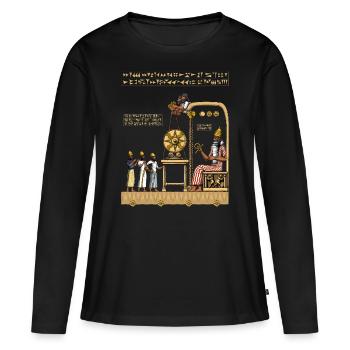 Anunnaki Tabletten - Frauen Premium Bio Langarmshirt - Schwarz - Vorne - Julia (174cm)