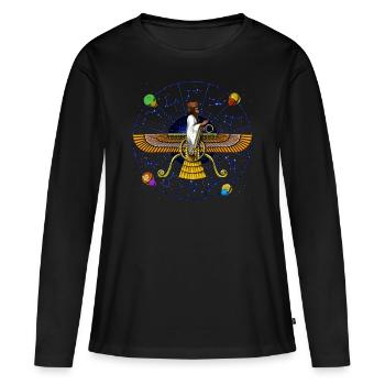 Antikes Anunnaki-Symbol - Frauen Premium Bio Langarmshirt - Schwarz - Vorne - Julia (174cm)