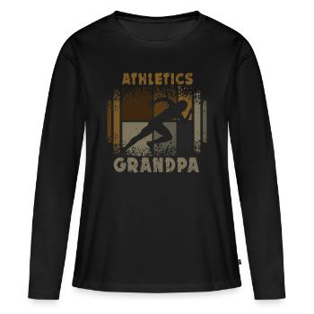Athletics Grandpa - T-shirt manches longues Premium bio Femme - noir - Devant - Julia (174cm)