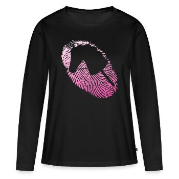 Hobby Horse - T-shirt manches longues Premium bio Femme - noir - Devant - Julia (174cm)