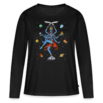 Déesse hindoue Kali - T-shirt manches longues Premium bio Femme - noir - Devant - Julia (174cm)