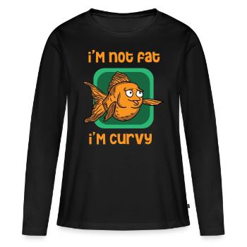 Poisson Rouge Poisson Poisson Poissons Poissons Carpes - T-shirt manches longues Premium bio Femme - noir - Devant - Julia (174cm)