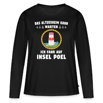 Poel Sprüche Ostsee - Frauen Premium Bio Langarmshirt - Schwarz - Vorne - Julia (174cm)
