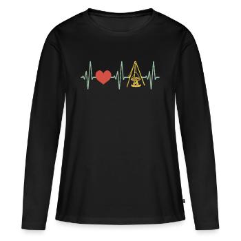 Schwenken Grillen Saarland Schwenkgrill Schwenker - Frauen Premium Bio Langarmshirt - Schwarz - Vorne - Julia (174cm)