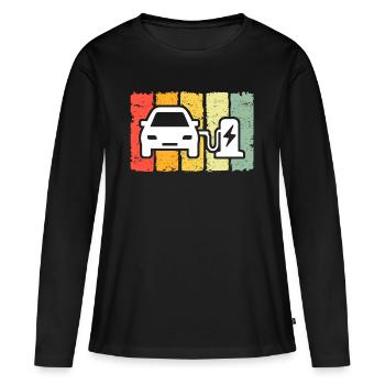 Eauto E-Auto Ecar E-Car - Frauen Premium Bio Langarmshirt - Schwarz - Vorne - Julia (174cm)