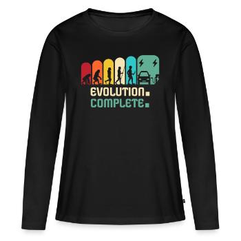 Eauto E-Auto Elektroauto - Frauen Premium Bio Langarmshirt - Schwarz - Vorne - Julia (174cm)