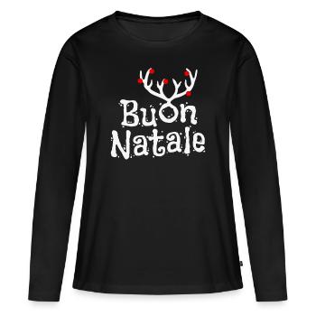 Buon Natale - T-shirt manches longues Premium bio Femme - noir - Devant - Julia (174cm)