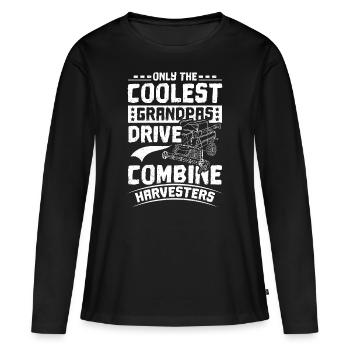 Combine Harvester Grandpa - Women's Premium Organic Long Sleeve Shirt - black - Front - Julia (174cm)