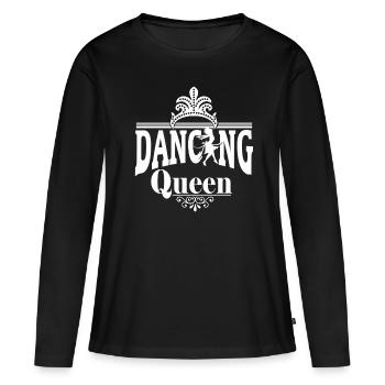 Crown Dancing Dancing Queen avec Dancer - T-shirt manches longues Premium bio Femme - noir - Devant - Julia (174cm)