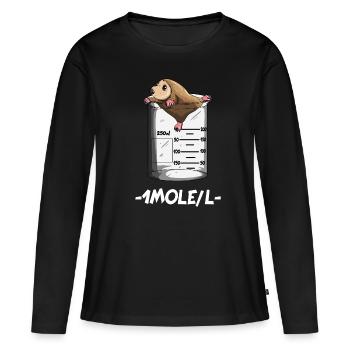 Chemielehrer 1 Mole/L Maulwurf Chemie Wissenschaft - Frauen Premium Bio Langarmshirt - Schwarz - Vorne - Julia (174cm)