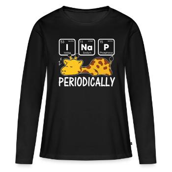 Schlafshirt Giraffe Chemie Elemente I NAP Periodic - Frauen Premium Bio Langarmshirt - Schwarz - Vorne - Julia (174cm)