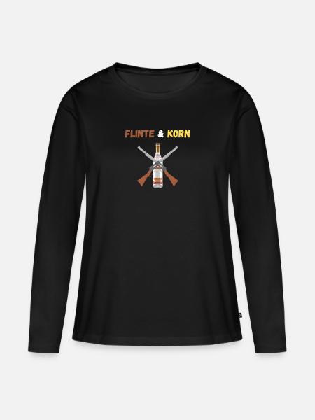 Jäger Flinte Korn - Frauen Premium Bio Langarmshirt - Schwarz