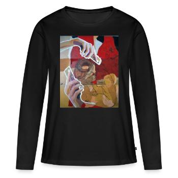 SELFIE, 2018 par massimiliano sbrescia - T-shirt manches longues Premium bio Femme - noir - Devant - Julia (174cm)