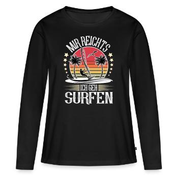 Windsurfen Windsurfer Windsurf - Frauen Premium Bio Langarmshirt - Schwarz - Vorne - Julia (174cm)