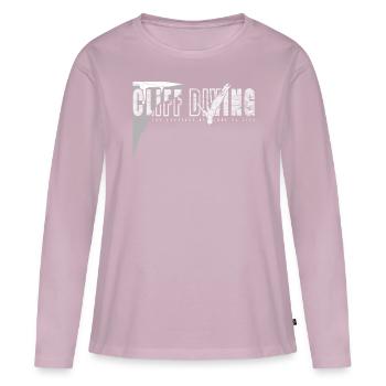 The craziest feeling cliff jumping - Women's Premium Organic Long Sleeve Shirt - dusky pink - Front - Julia (174cm)