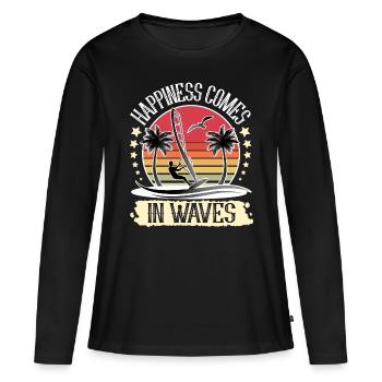 Planche à voile Windsurf Windsurf - T-shirt manches longues Premium bio Femme - noir - Devant - Julia (174cm)