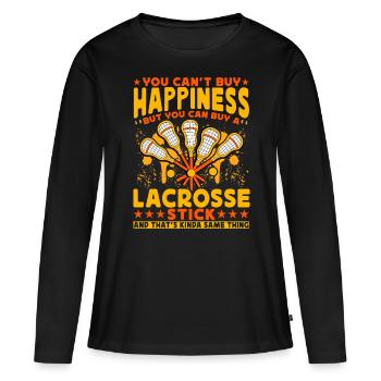 Lacrosse Lustige Sprüche - Frauen Premium Bio Langarmshirt - Schwarz - Vorne - Julia (174cm)