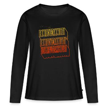 Bournemouth Angleterre UK City Skyline Font - T-shirt manches longues Premium bio Femme - noir - Devant - Julia (174cm)