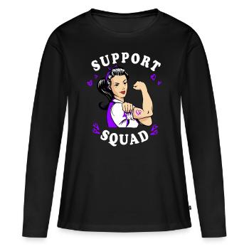 Premature Birth Conscious Purple Bow - Women's Premium Organic Long Sleeve Shirt - black - Front - Julia (174cm)