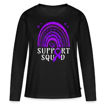 Premature Birth Conscious Purple Bow - Women's Premium Organic Long Sleeve Shirt - black - Front - Julia (174cm)