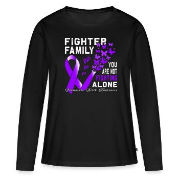 Premature Birth Conscious Purple Bow - Women's Premium Organic Long Sleeve Shirt - black - Front - Julia (174cm)