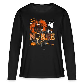 Spooky Nurse Halloween - Women's Premium Organic Long Sleeve Shirt - black - Front - Julia (174cm)