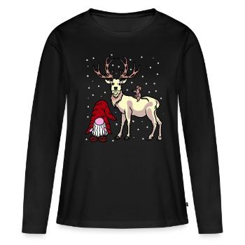 Nikolaus Xmas Weihnachten Fantasy Christmas Kind - Frauen Premium Bio Langarmshirt - Schwarz - Vorne - Julia (174cm)