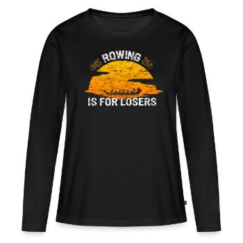 Festival de course de bateaux-dragons Bateau de dragon - T-shirt manches longues Premium bio Femme - noir - Devant - Julia (174cm)