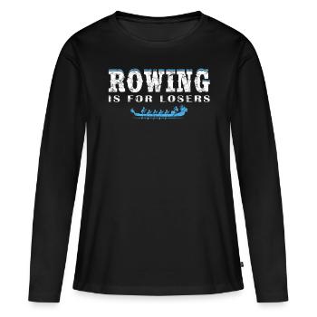 Festival de course de bateaux-dragons Bateau de dragon - T-shirt manches longues Premium bio Femme - noir - Devant - Julia (174cm)