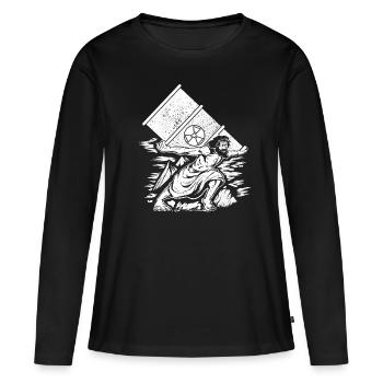 Ingénieurs nucléaires - Ingénieur nucléaire - T-shirt manches longues Premium bio Femme - noir - Devant - Julia (174cm)