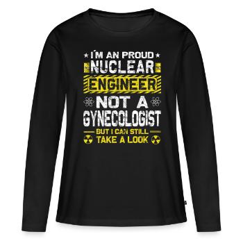 Nuclear Power - Proud Nuclear Engineer - Women's Premium Organic Long Sleeve Shirt - black - Front - Julia (174cm)