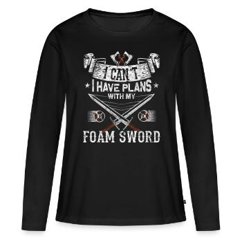 Drôle de GN Épée Combat RPG - T-shirt manches longues Premium bio Femme - noir - Devant - Julia (174cm)