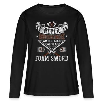 Jeu de rôle de combat à l’épée Larp amusant - T-shirt manches longues Premium bio Femme - noir - Devant - Julia (174cm)