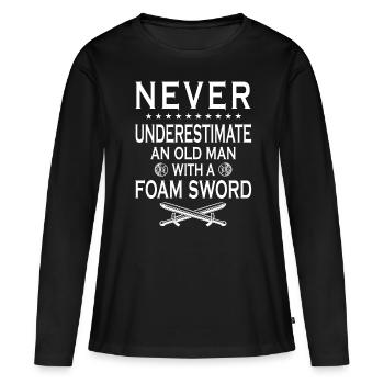 Drôle de GN Épée Combat RPG - T-shirt manches longues Premium bio Femme - noir - Devant - Julia (174cm)