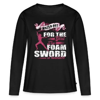 Jeu de rôle de combat à l’épée amusant - T-shirt manches longues Premium bio Femme - noir - Devant - Julia (174cm)