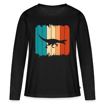 Dino Dinosaure vélociraptor - T-shirt manches longues Premium bio Femme - noir - Devant - Julia (174cm)