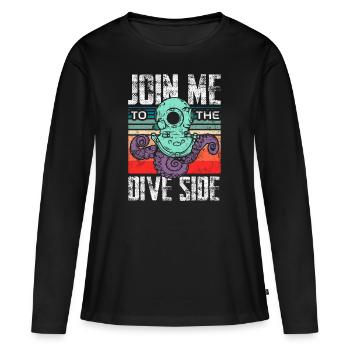 Join the dive side - Women's Premium Organic Long Sleeve Shirt - black - Front - Julia (174cm)
